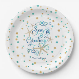 Tropisches SEAson's Greetings Dots Party Pappteller