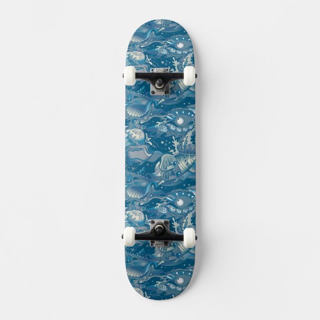 Tropisches Seemuster Skateboard (Vorderseite)