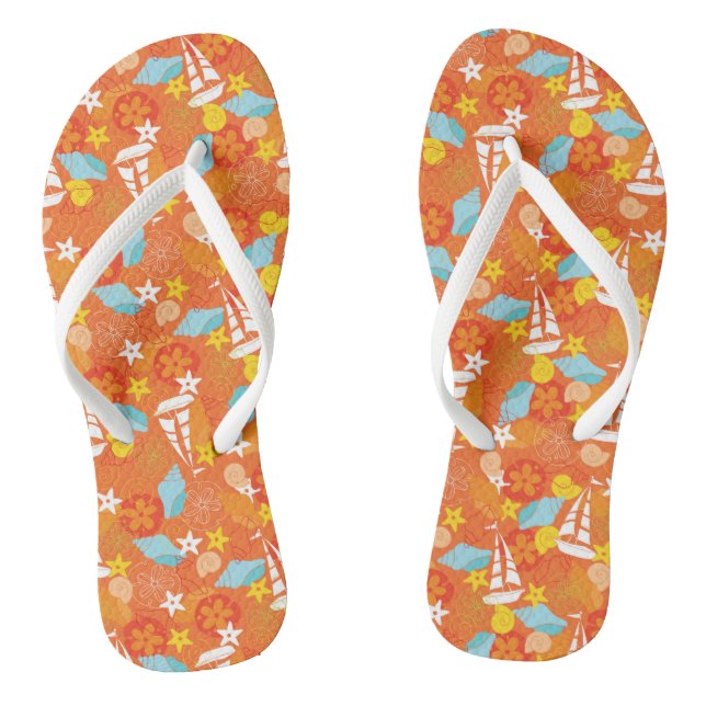 Tropisches Segelboot-Muster Flip Flops (Fußbett)