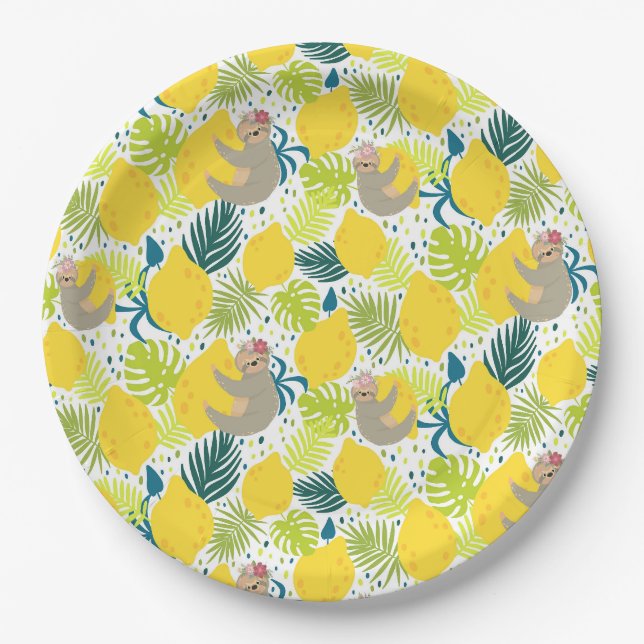 Tropisches Seidenpapier Pappteller (Vorderseite)