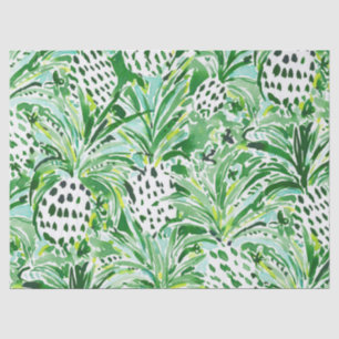TROPISCHES SITCH grünes Ananas-Aquarell Seidenpapier