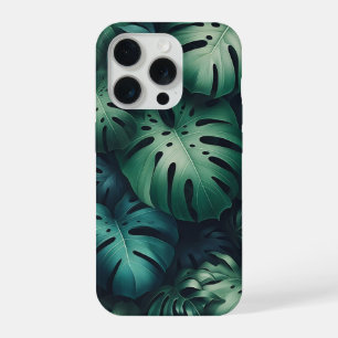 Tropisches Smaragd-Monstera-Blattmuster - Dschunge iPhone 15 Pro Hülle