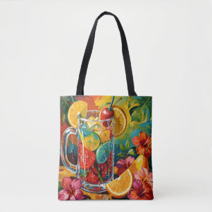 Tropisches Sommer-Cocktail-Impasto-Ölgemälde Tasche