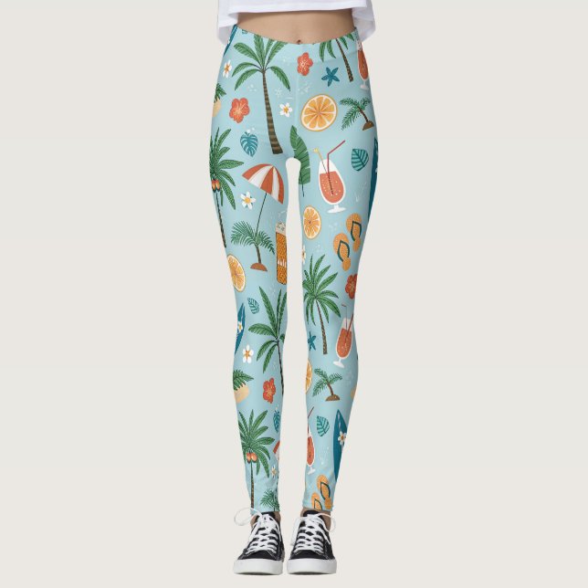 Tropisches Sommer-Strandmuster (2) Leggings (Vorderseite)