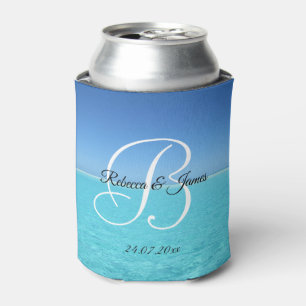 Tropisches SommerBeach Monogramm kühler Dosenkühler