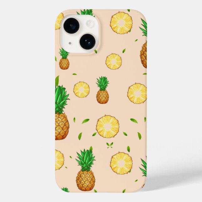 TROPISCHES SOMMERFRÜCHTE Ananas Slice Muster Case-Mate iPhone 14 Hülle (Rückseite)