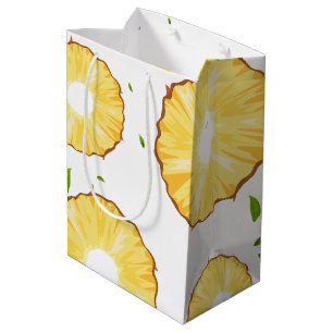 TROPISCHES SOMMERFRÜCHTE Ananas Slice Muster Mittlere Geschenktüte