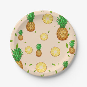 TROPISCHES SOMMERFRÜCHTE Ananas Slice Muster Pappteller