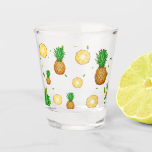 TROPISCHES SOMMERFRÜCHTE Ananas Slice Muster Schnapsglas