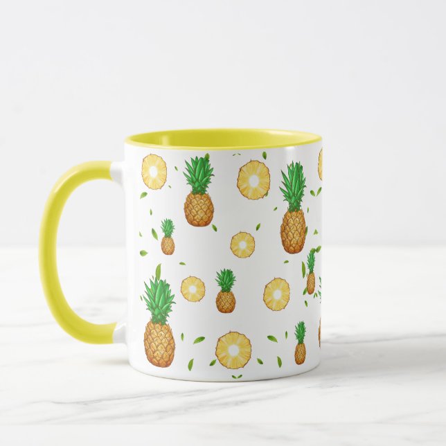 TROPISCHES SOMMERFRÜCHTE Ananas Slice Muster Tasse (Links)