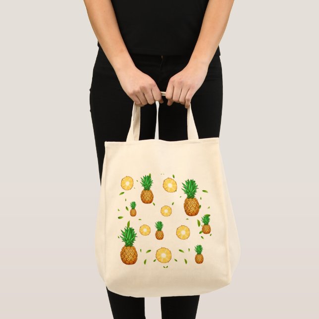 TROPISCHES SOMMERFRÜCHTE Ananas Slice Muster Tragetasche (Vorderseite (Produkt))