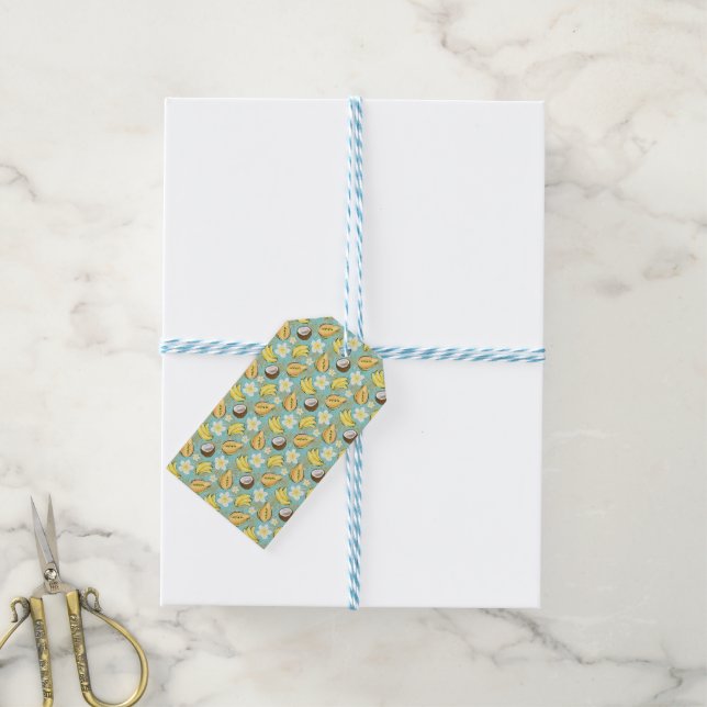 Tropisches Sommerkulstmuster Geschenkanhänger (Mit Garn)