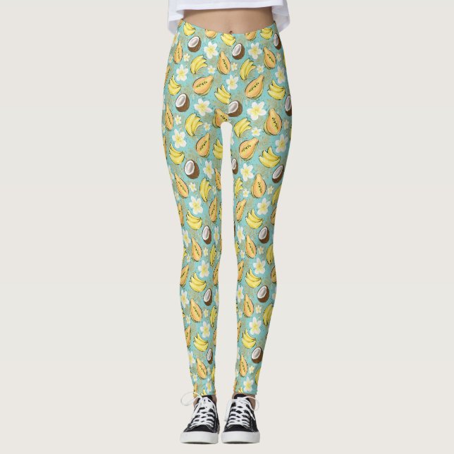 Tropisches Sommerkulstmuster Leggings (Vorderseite)