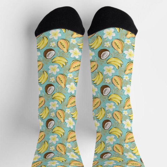 Tropisches Sommerkulstmuster Socken (Oben)