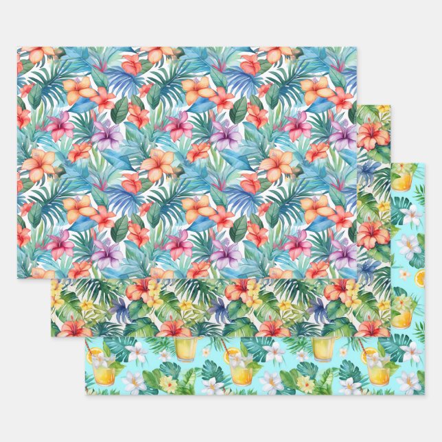Tropisches Sommerverpackungspapier Geschenkpapier Set (Set)