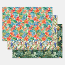 Tropisches Sommerverpackungspapier Geschenkpapier Set