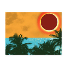 Tropisches Sonnenmeer mit Palmen und blauer Ozean