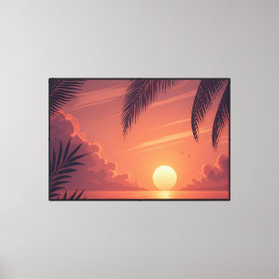Tropisches Sonnenuntergangs-Paradies Leinwanddruck