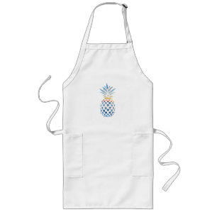 Tropisches Sonnenuntergangs-Strand-Ananas-Themen-G Lange Schürze
