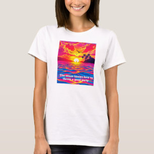 Tropisches Sonnenuntergangsglück T-Shirt