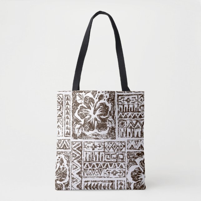 Tropisches Stammkunstmuster indigener hawaiianisch Tasche (Vorderseite)
