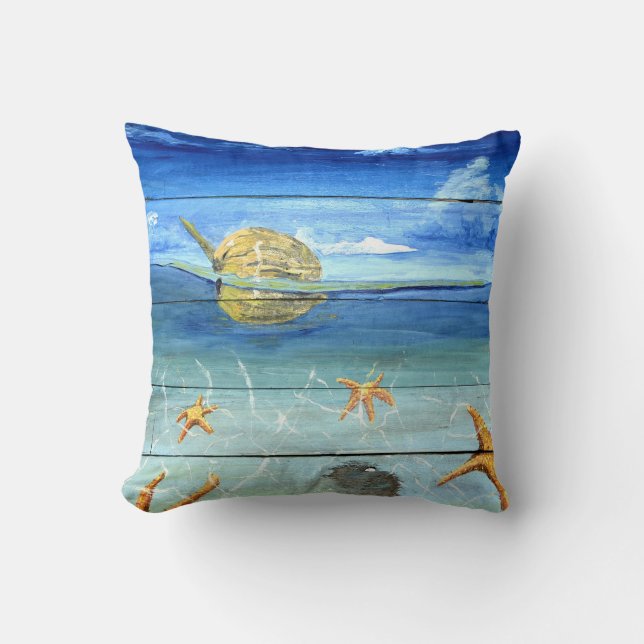 Tropisches StarfishThrow Kissen 16" x 16" (Vorderseite)
