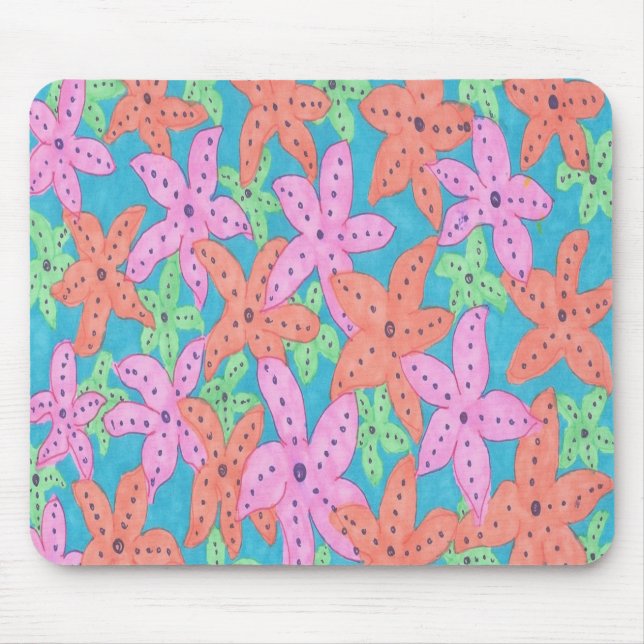 Tropisches Sternenfisch-Muster Mousepad (Vorne)