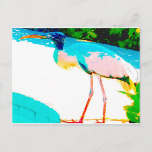 Tropisches Storchengrafik Postkarte