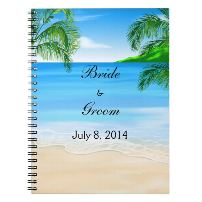 Tropisches Strand-Hochzeits-Gast-Buch Notizblock (Vorderseite)