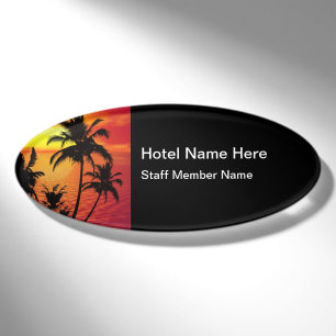 Tropisches Strand-Hotel-landschaftliches Personal Namenschild