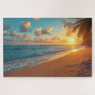 Tropisches Strand-Sunset-Jigsaw-Puzzle