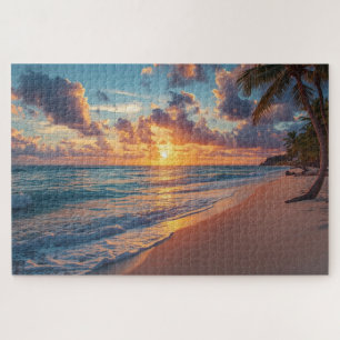 Tropisches Strand-Sunset-Jigsaw-Puzzle