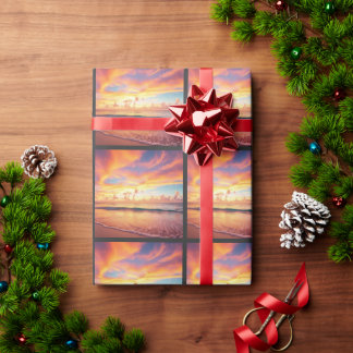 Tropisches Strand-Verpackungspapier mit Sonnenunte Geschenkpapier