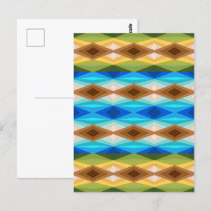 Tropisches Strandfarben-Kaleidoskop Abstrakte Kuns Postkarte