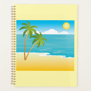 Tropisches Strandparadies mit Palmen Planer