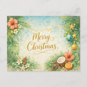 Tropisches Strandweihnachten Feiertagspostkarte