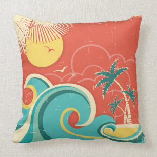 Tropisches Surf-Wave-Kissen Kissen