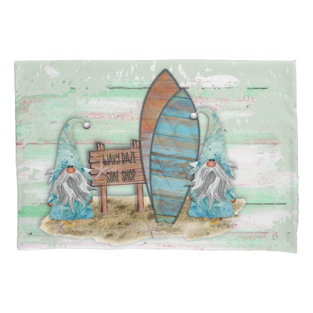 Tropisches Surfen Wasserfarbenstrand Kissenbezug (Vorderseite)