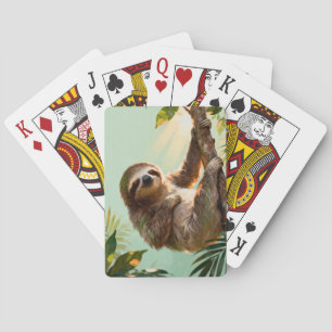 Tropisches süßes Faultier entspannende Jungle-Anim Spielkarten