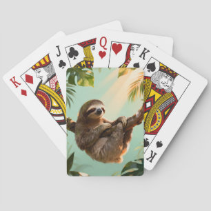 Tropisches süßes Faultier entspannende Jungle-Anim Spielkarten