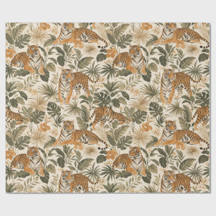 Tropisches Tiger-Botanik-Geschenkpapier Geschenkpapier