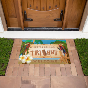 Tropisches Tiki Hut Design Fußmatte