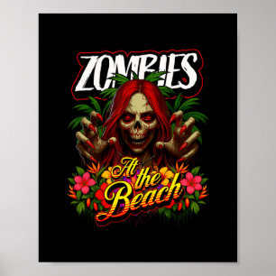 Tropisches Totenkopf-Mädchen-Horror für Kreuzfahrt Poster