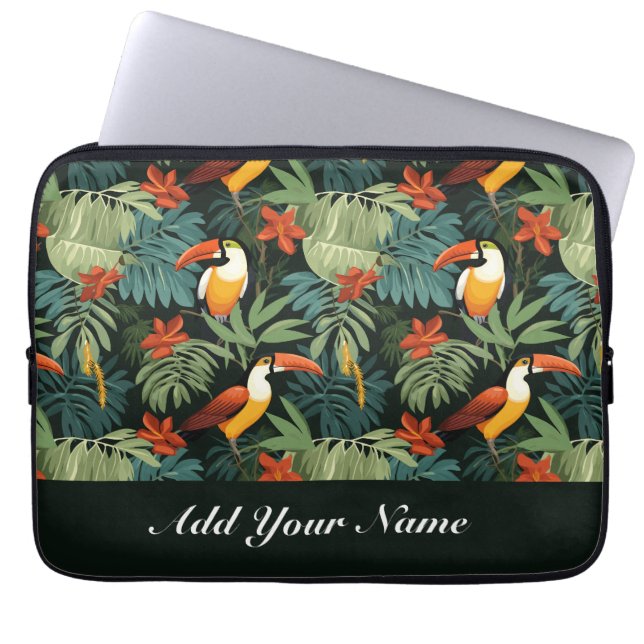 Tropisches Toucan-Muster Laptopschutzhülle (Vorderseite)