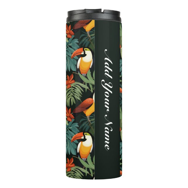 Tropisches Toucan-Muster Thermosbecher (Rückseite)