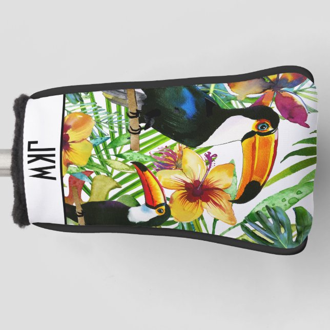Tropisches Toucans und exotisches modernes mit Golf Headcover (Vorderseite)