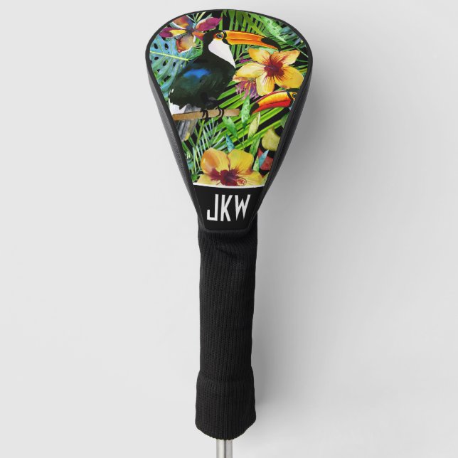 Tropisches Toucans und exotisches modernes mit Golf Headcover (Vorderseite)