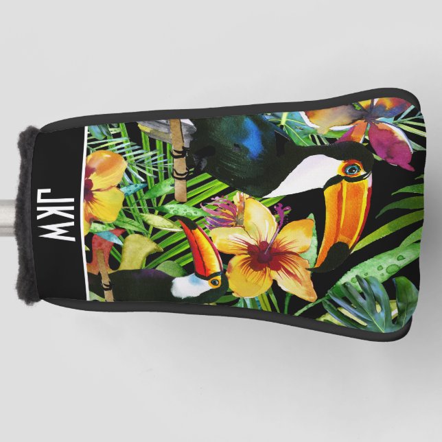 Tropisches Toucans und exotisches modernes mit Golf Headcover (Vorderseite)