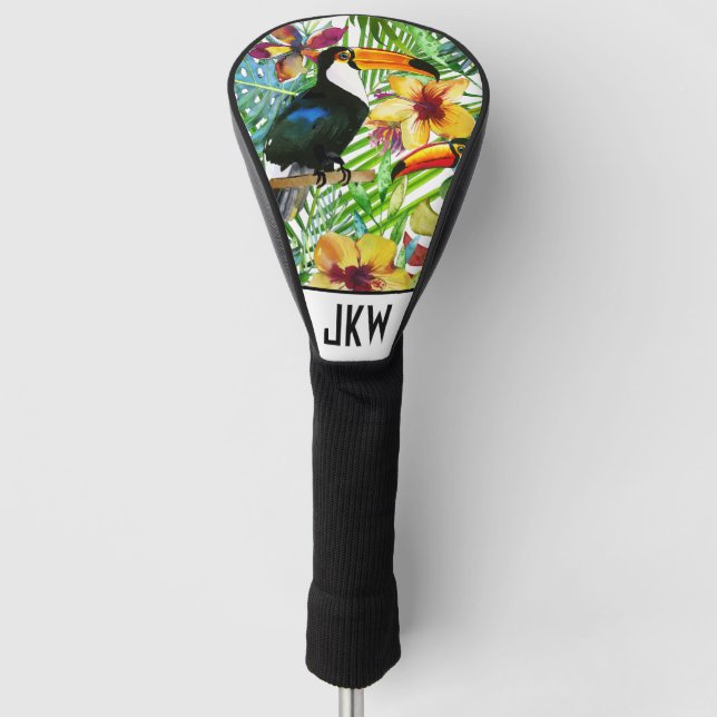 Tropisches Toucans und exotisches modernes mit Golf Headcover (Vorderseite)