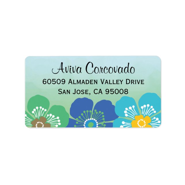 Tropisches Trio - Calypso Adressaufkleber (Vorne)